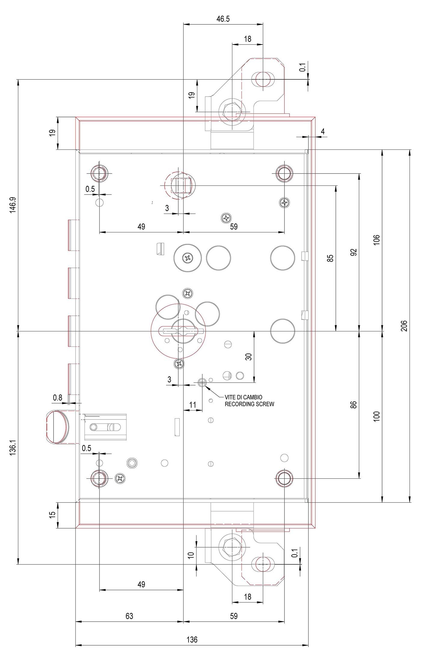 Disegno Tecnico serratura a doppia mappa
